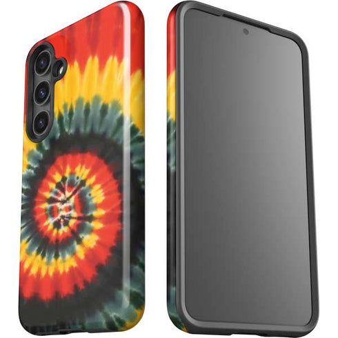 Liquid Blue Tie Dye - Rasta Spiral Galaxy S25 Impact Case